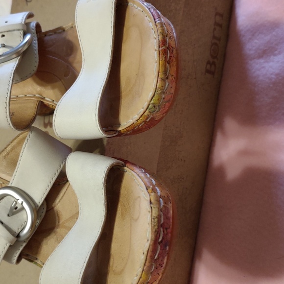 Born leather decorative slide in sandals - Picture 9 of 10